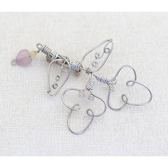 Vintage Fairy Silver Tone Wire Brooch - Y1 - Picture 1 of 2